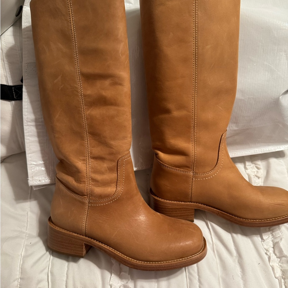Steve Madden 7.5 Tall Riggs Banana leather Boots